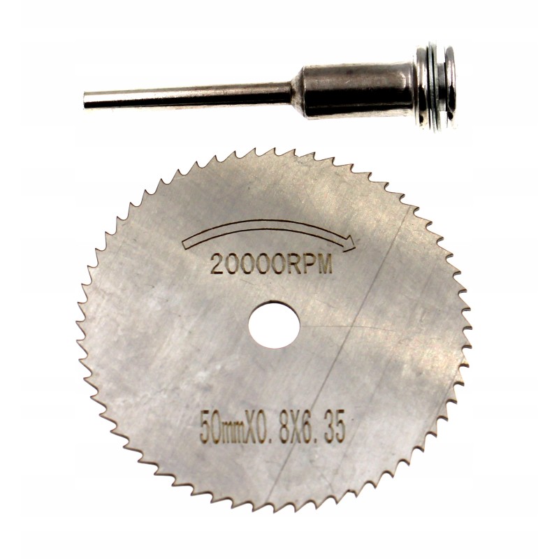 Piła tarczowa do drewna HSS-50mm + oś 3mm komplet!